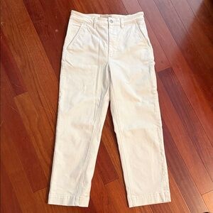 Women’s cropped straight regular Everlane, white jeans, size 8